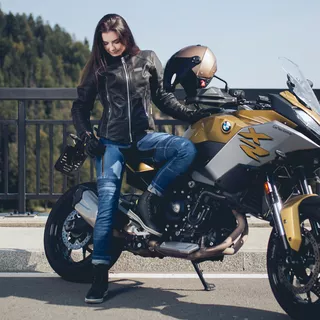 Női bőr motoros kabát W-TEC Hagora