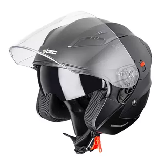 Kask motocyklowy otwarty z blendą W-TEC YM-627 - Matowy Czarny