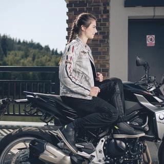 Women’s Leather Motorcycle Jacket W-TEC Sheawen Lady White - L
