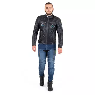 Leather Motorcycle Jacket W-TEC Losial - 6XL