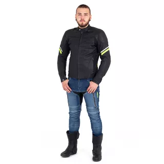 Leather Motorcycle Jacket W-TEC Montegi - Matte Black, 6XL