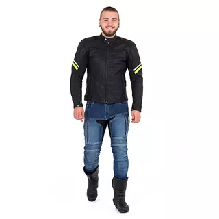 Leather Motorcycle Jacket W-TEC Montegi - Matte Black, XXL