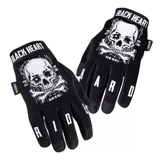 Motoros kesztyű W-TEC Black Heart Web Skull - fekete