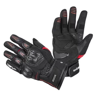 Leather Motorcycle Gloves W-TEC Legend - Black-Red