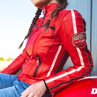 W-TEC Umana Damen Lederjacke - rot