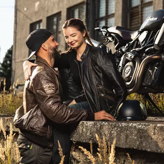 Men’s Leather Jacket W-TEC Black Heart Bomber - Vintage Brown