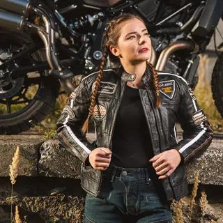 Damska skórzana kurtka motocyklowa W-TEC Sheawen Lady Black