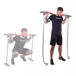 Vzpieračské reťaze s tyčou inSPORTline Chainbos Set 2x20 kg