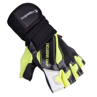 Leather Fitness Gloves inSPORTline Perian - XL - Black-Yellow