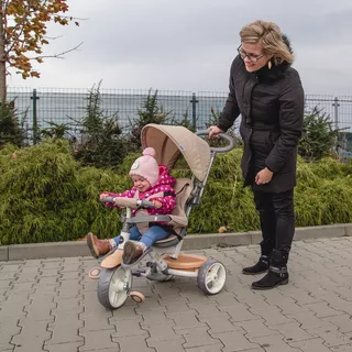 Dětská tříkolka s vodící tyčí Coccolle Evo - béžová