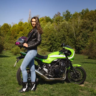 Women’s Leather Motorcycle Jacket W-TEC Corallia - Black