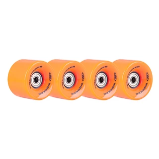 The wheels on the skateboard WORKER 60*45 mm incl. ABEC 5 bearings - 4 pieces - White - Orange