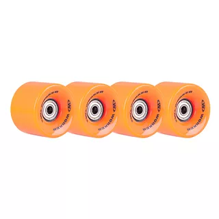 The wheels on the skateboard WORKER 60*45 mm incl. ABEC 5 bearings - 4 pieces - White - Orange