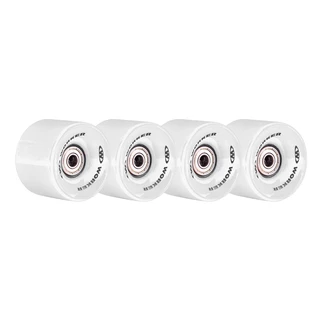 The wheels on the skateboard WORKER 60*45 mm incl. ABEC 5 bearings - 4 pieces - White - White