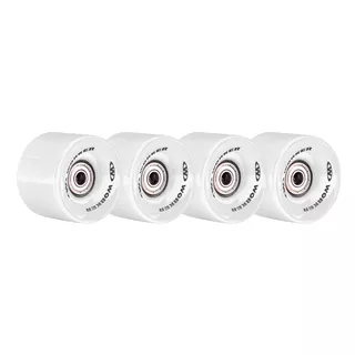 The wheels on the skateboard WORKER 60*45 mm incl. ABEC 5 bearings - 4 pieces - White