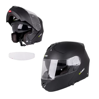 Flip-Up Motorcycle Helmet W-TEC Vexamo V270 PP - White - Matte Black