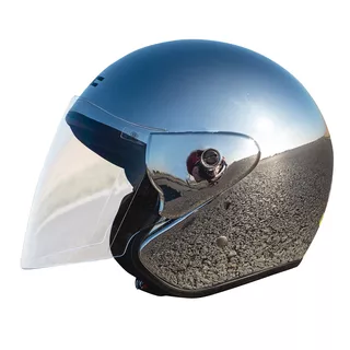 Moto prilba W-TEC AP-74 chrome mirror