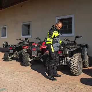 Moto jakna W-TEC Astair - črno-siva-zelena