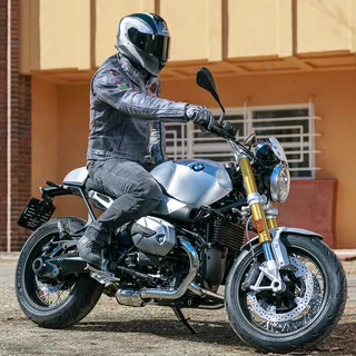 Męska skórzana kurtka motocyklowa W-TEC Sheawen Waxed Grey - szara