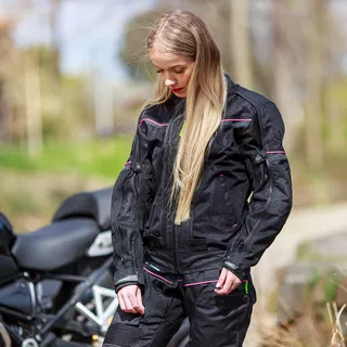 Women’s Motorcycle Jacket W-TEC Progair Lady - Black-Pink