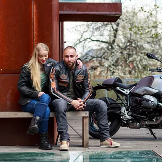 Pánská kožená moto bunda W-TEC Sheawen Classic - černá