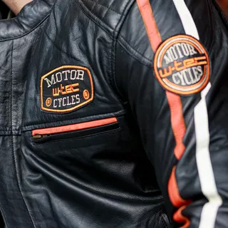 Pánská kožená moto bunda W-TEC Sheawen Classic - černá