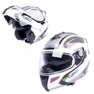 Kask motocyklowy szczękowy otwierany z blendą W-TEC NK-839 - S-Cape White Red