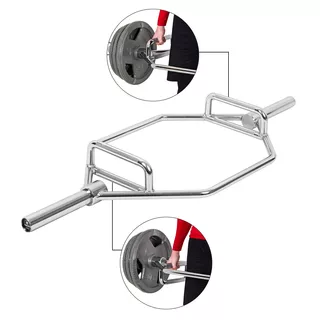 Hex olympijský hriadeľ inSPORTline Dedlif 140cm/50mm 20kg, do 200 kg, bez objímok