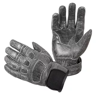 W-TEC Whacker Leder-Motorradhandschuhe - grau