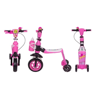 WORKER Noggio Dreiradroller 3in1 mit leuchtenden Rollen - rosa