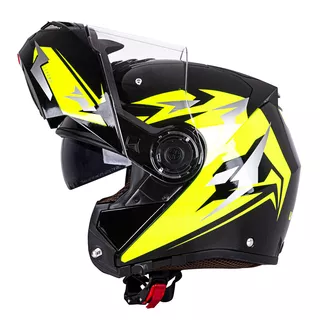 Flip-Up Motorcycle Helmet W-TEC Vexamo PR Black Graphic