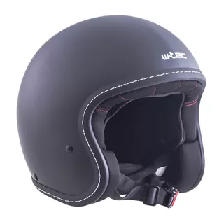 Kask motocyklowy na chopper W-TEC Badachos i gogle Steamrust - Matt.czarny