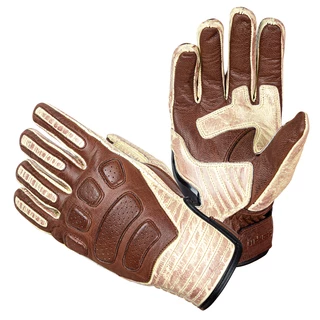 Skórzane rękawice motocyklowe W-TEC Retro Gloves - Brązowo-beżowy