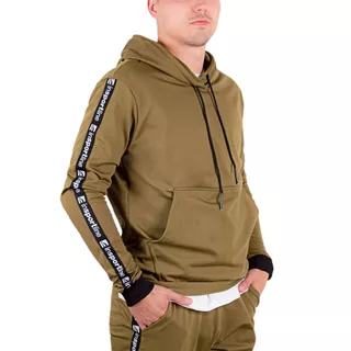 Men’s Hoodie inSPORTline Straphoodie - Black - Khaki