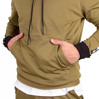 Pánska mikina inSPORTline Straphoodie - khaki