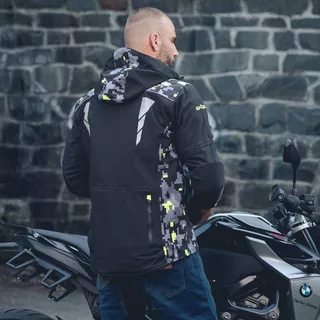 Męska kurtka motocyklowa z kapturem Softshell W-TEC Kybero - OUTLET