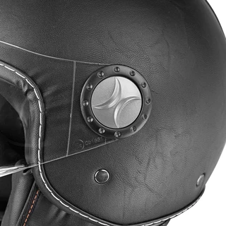 Scooter Helmet W-TEC FS-701LB Leather Black - Black
