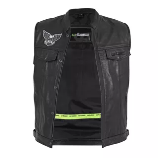 Męska kamizelka skórzana motocyklowa W-TEC Midvora - Czarny