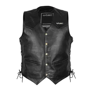 Leather Motorcycle Vest W-TEC Rockridge - Black