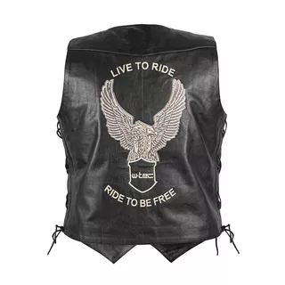 Leather Motorcycle Vest W-TEC Rockridge - Black