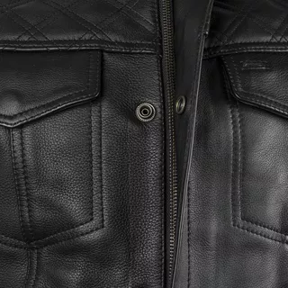 Leather Motorcycle Vest W-TEC Losango - Black