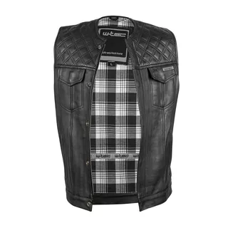 Leather Motorcycle Vest W-TEC Losango - Black