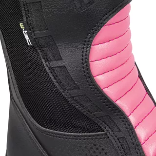 Women's Leather Motorcycle Boots W-TEC Beckie - Black-Pink