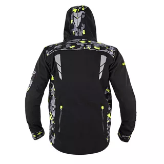 Férfi softshell motoros kabát W-TEC Kybero - fekete-fluo