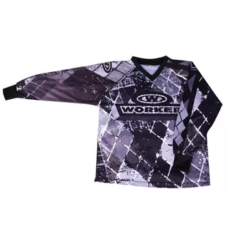 Motocross shirt WORKER T-Junior - Grey Check