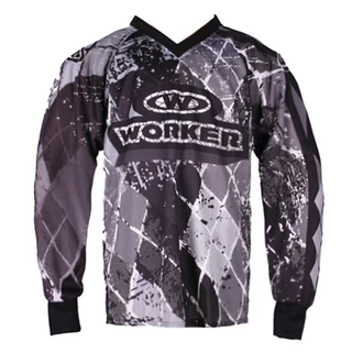 Motocross shirt WORKER T-Junior - Red Checked - Grey Check