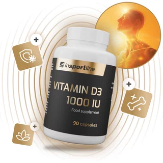 Doplněk stravy inSPORTline Vitamin D3 1000 IU, 90 kapslí