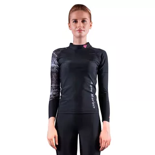 Aqua Marina Illusion Damen Badeshirt - schwarz