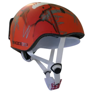 WORKER Flux Snowboard Helmet - Khaki Graphic - Red and Graphics