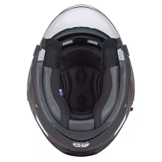 Cassida Jet Tech RoxoR Motorradhelm schwarz matt/weiß/rot/grau